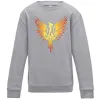 Детский Свитшот Герб птах жовтий Серый меланж фото