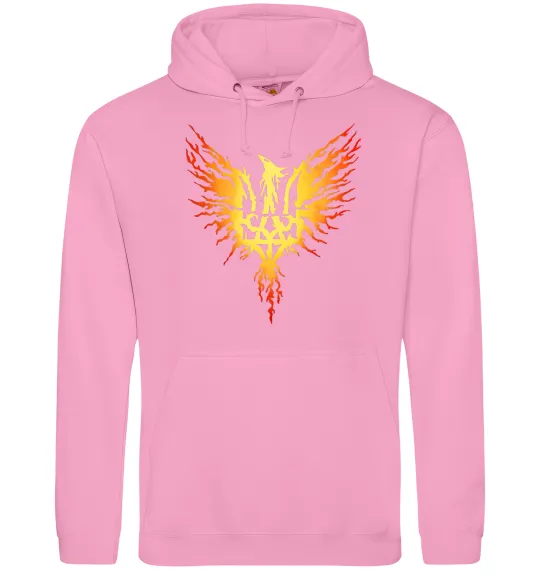Чоловіча толстовка (худі) Герб птах жовтий Рожевий фото