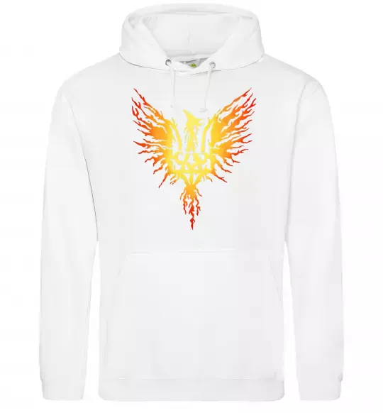 Мужская толстовка (худи) Герб птах жовтий Белый фото