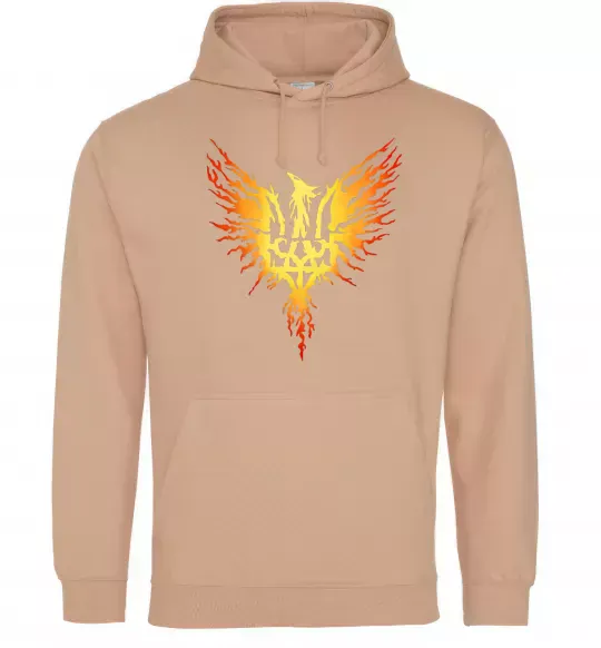 Мужская толстовка (худи) Герб птах жовтий Песочный фото
