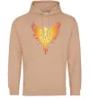 Мужская толстовка (худи) Герб птах жовтий Песочный фото