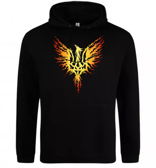 Женская толстовка (худи) Герб птах жовтий Черный фото