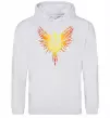 Женская толстовка (худи) Герб птах жовтий Серый меланж фото