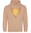 Женская толстовка (худи) Герб птах жовтий Песочный фото