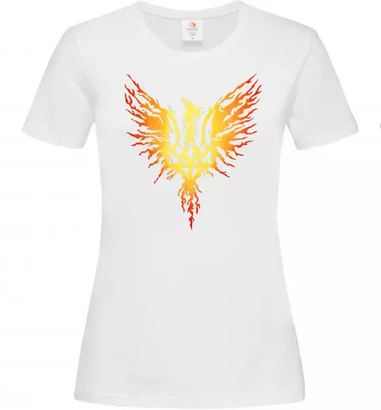 Женская футболка Герб птах жовтий Белый фото