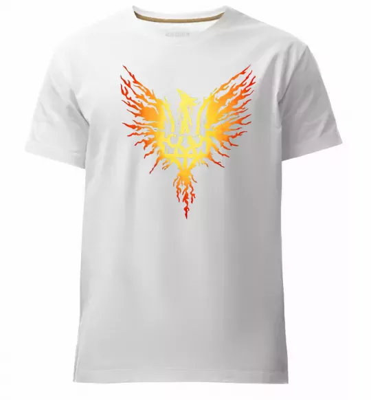 Чоловіча преміум футболка Герб птах жовтий Білий фото