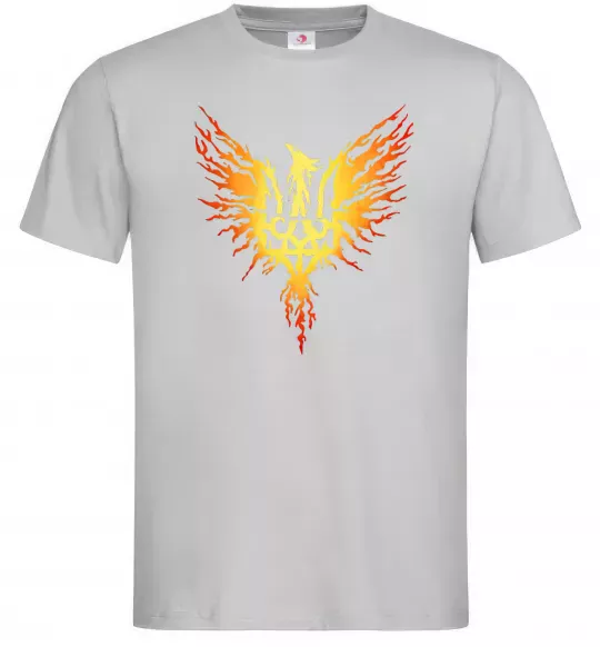 Чоловіча футболка Герб птах жовтий Сірий фото