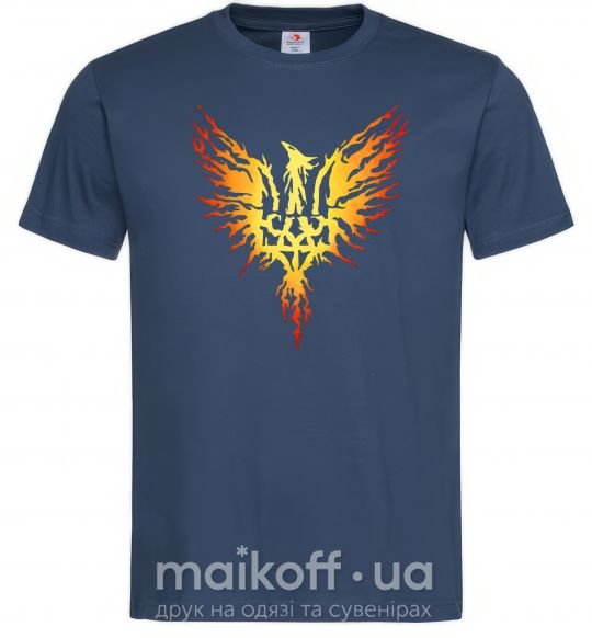 Мужская футболка Герб птах жовтий Темно-синий фото