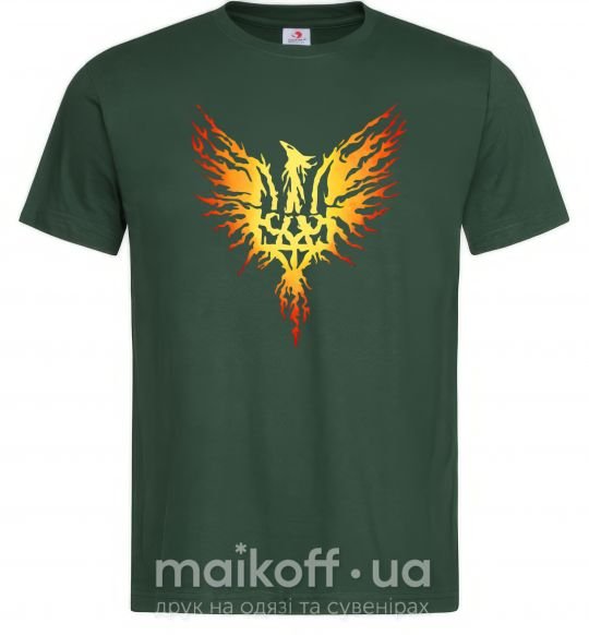 Мужская футболка Герб птах жовтий Темно-зеленый фото
