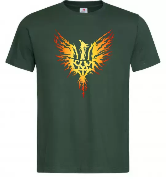 Чоловіча футболка Герб птах жовтий Темно-зелений фото