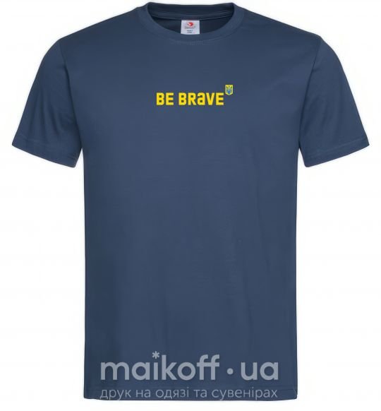 Чоловіча футболка be brave ВИШИВКА Темно-синій фото