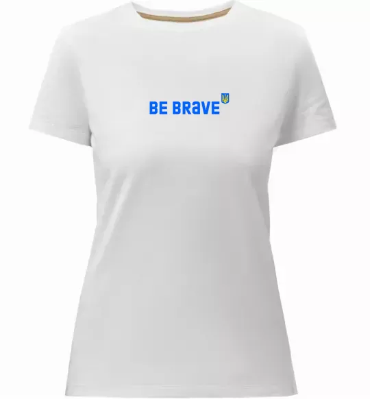 Женская премиум футболка be brave ВИШИВКА Белый фото