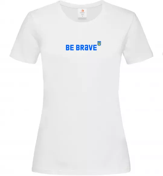 Жіноча футболка be brave ВИШИВКА Білий фото
