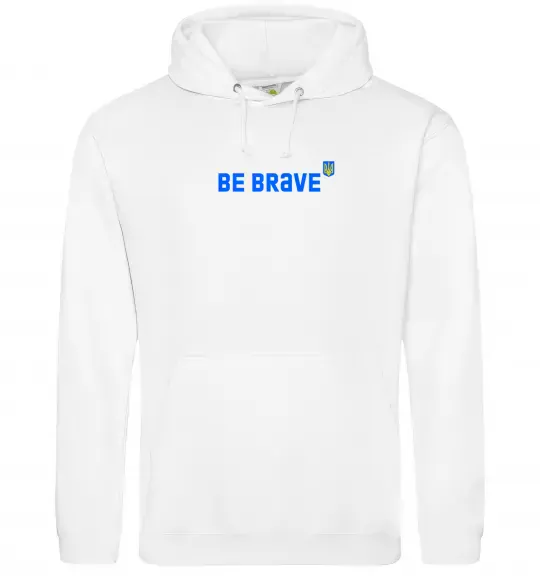 Мужская толстовка (худи) be brave ВИШИВКА Белый фото