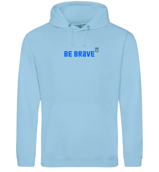 Женская толстовка (худи) be brave ВИШИВКА Голубой фото