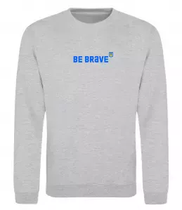 Свитшот be brave ВИШИВКА Серый меланж фото