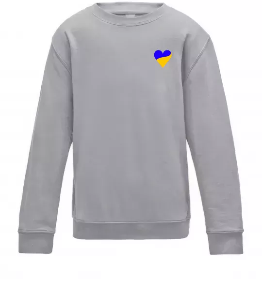 Детский Свитшот Сердечко прапор ВИШИВКА Серый меланж фото