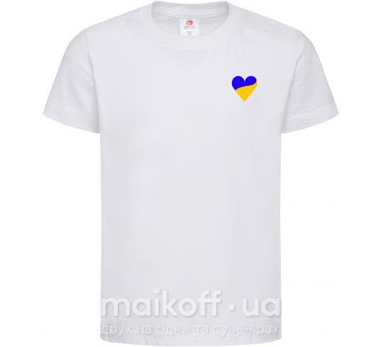 Дитяча футболка Сердечко прапор ВИШИВКА Білий фото