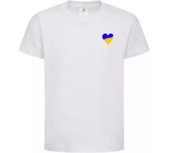 Дитяча футболка Сердечко прапор ВИШИВКА Білий фото