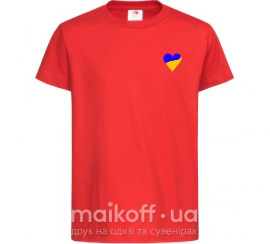 Дитяча футболка Сердечко прапор ВИШИВКА Червоний фото