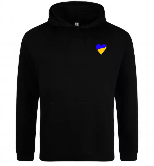 Жіноча толстовка (худі) Сердечко прапор ВИШИВКА Чорний фото