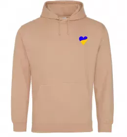 Женская толстовка (худи) Сердечко прапор ВИШИВКА Песочный фото