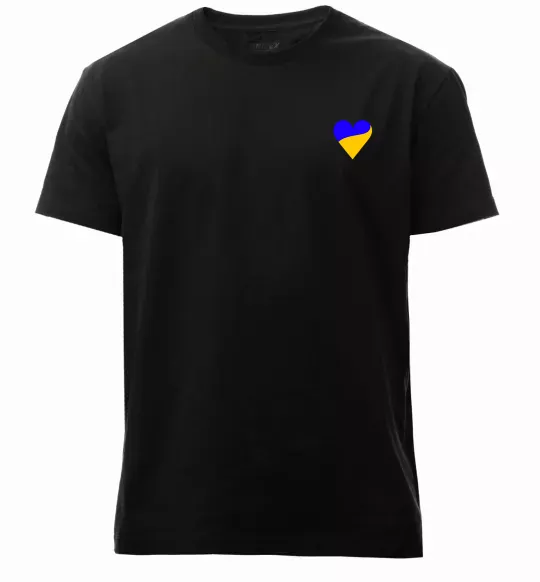 Мужская премиум футболка Сердечко прапор ВИШИВКА Черный фото