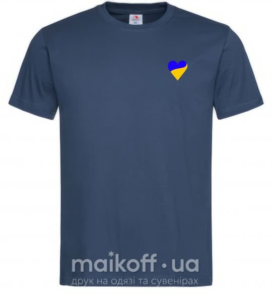 Мужская футболка Сердечко прапор ВИШИВКА Темно-синий фото