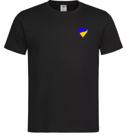 Мужская футболка Сердечко прапор ВИШИВКА Черный фото