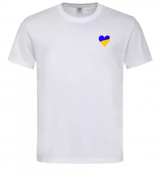 Мужская футболка Сердечко прапор ВИШИВКА Белый фото
