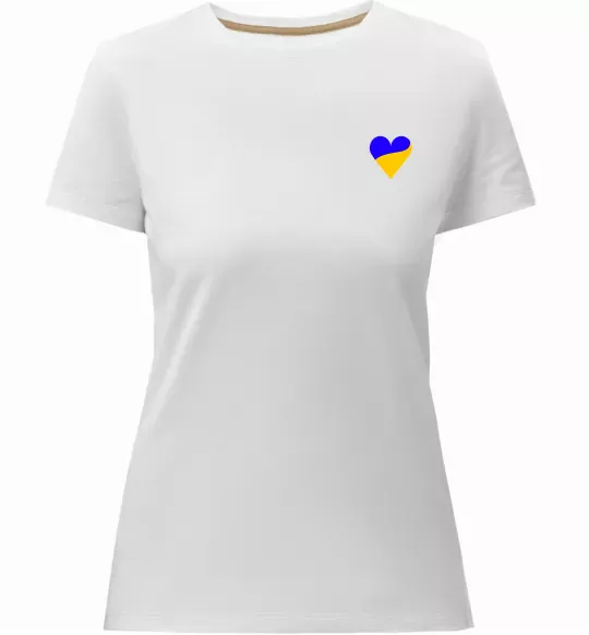 Женская премиум футболка Сердечко прапор ВИШИВКА Белый фото