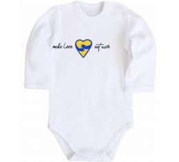 Детский боди Make love not war серце обіймів