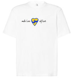 Футболка Оверсайз Make love not war серце обіймів
