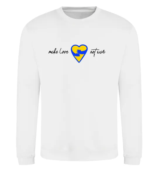 Свитшот Make love not war серце обіймів Белый фото