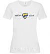 Женская футболка Make love not war серце обіймів Белый фото