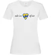 Женская футболка Make love not war серце обіймів Белый фото