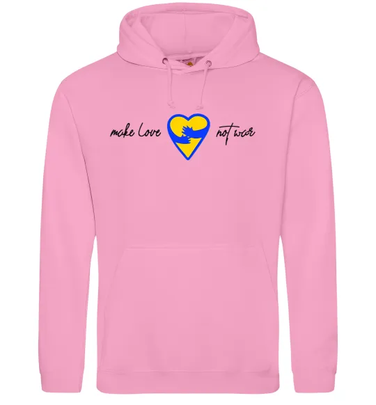 Женская толстовка (худи) Make love not war серце обіймів Розовый фото
