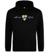 Чоловіча толстовка (худі) Make love not war серце обіймів Чорний фото