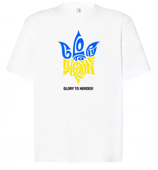 Футболка Оверсайз Glory to Ukraine glory to heroes Белый фото