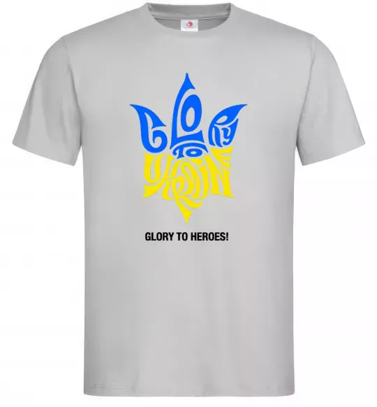 Чоловіча футболка Glory to Ukraine glory to heroes Сірий фото