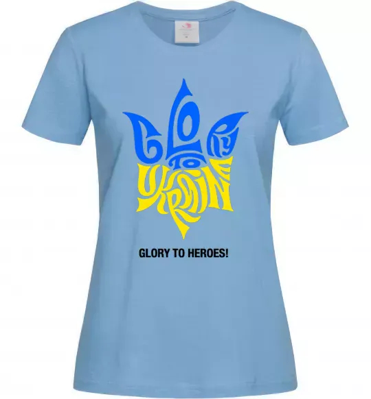 Женская футболка Glory to Ukraine glory to heroes Голубой фото