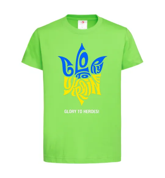 Детская футболка Glory to Ukraine glory to heroes Лаймовый фото