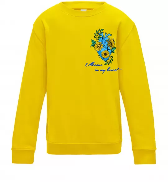 Детский Свитшот Ukraine in my heart Солнечно желтый фото