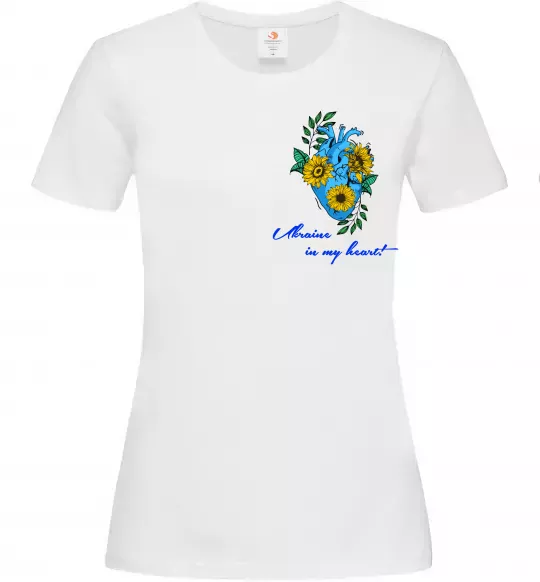 Жіноча футболка Ukraine in my heart Білий фото