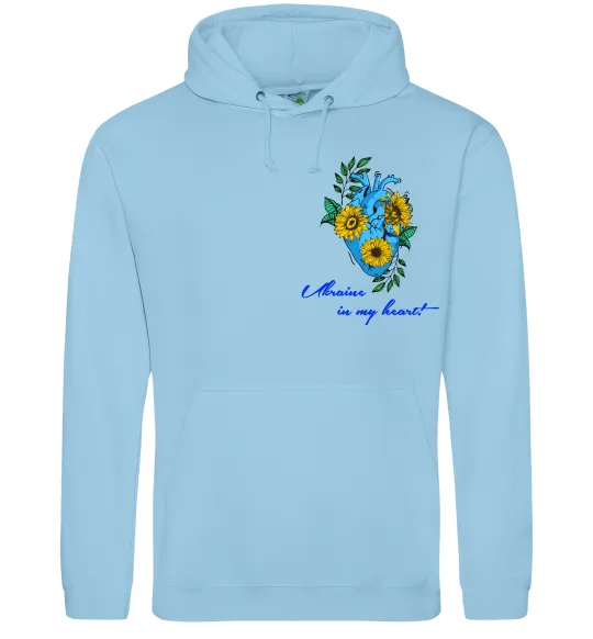 Чоловіча толстовка (худі) Ukraine in my heart Блакитний фото