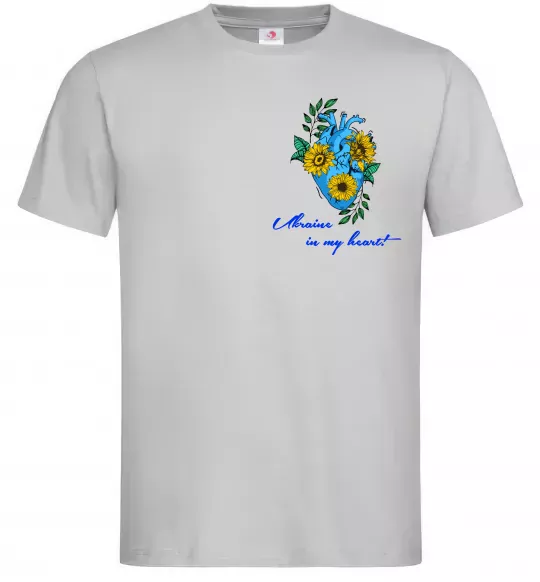Мужская футболка Ukraine in my heart Серый фото