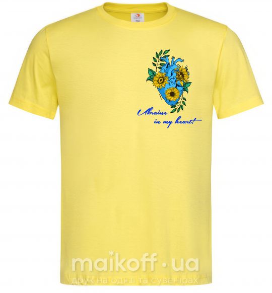 Мужская футболка Ukraine in my heart Лимонный фото