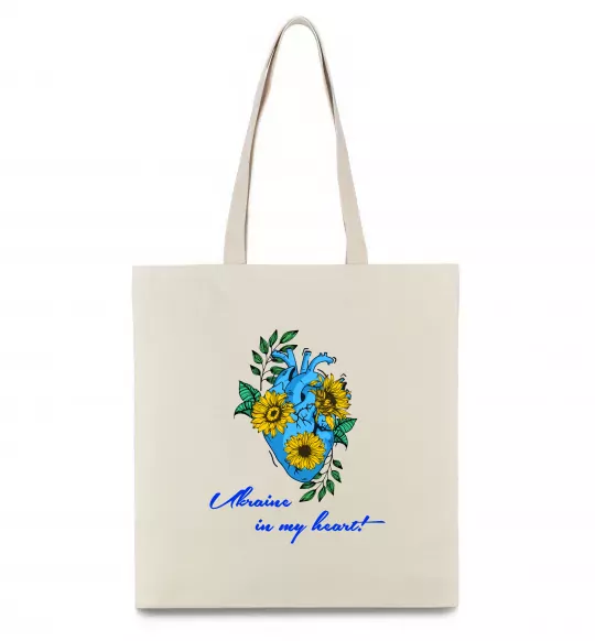 Еко-сумка Ukraine in my heart Бежевий фото