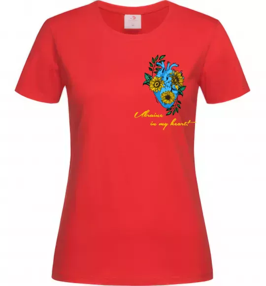 Жіноча футболка Ukraine in my heart Червоний фото
