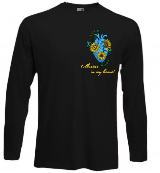 Лонгслив Ukraine in my heart Черный фото